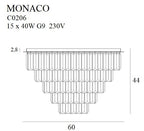 Maxlight Plafon Monaco 60cm - Metal + szkło - Złoty C0206