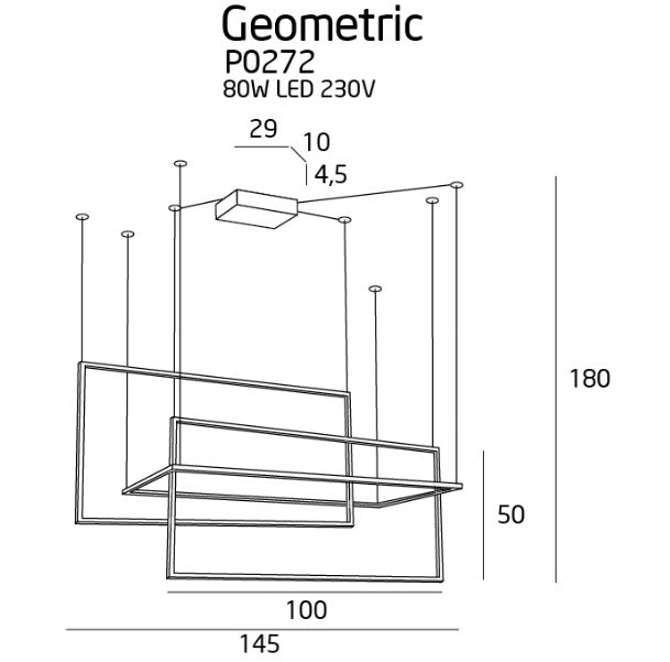 Maxlight Lampa wisząca Geometric - Metal + akryl - Biały P0272
