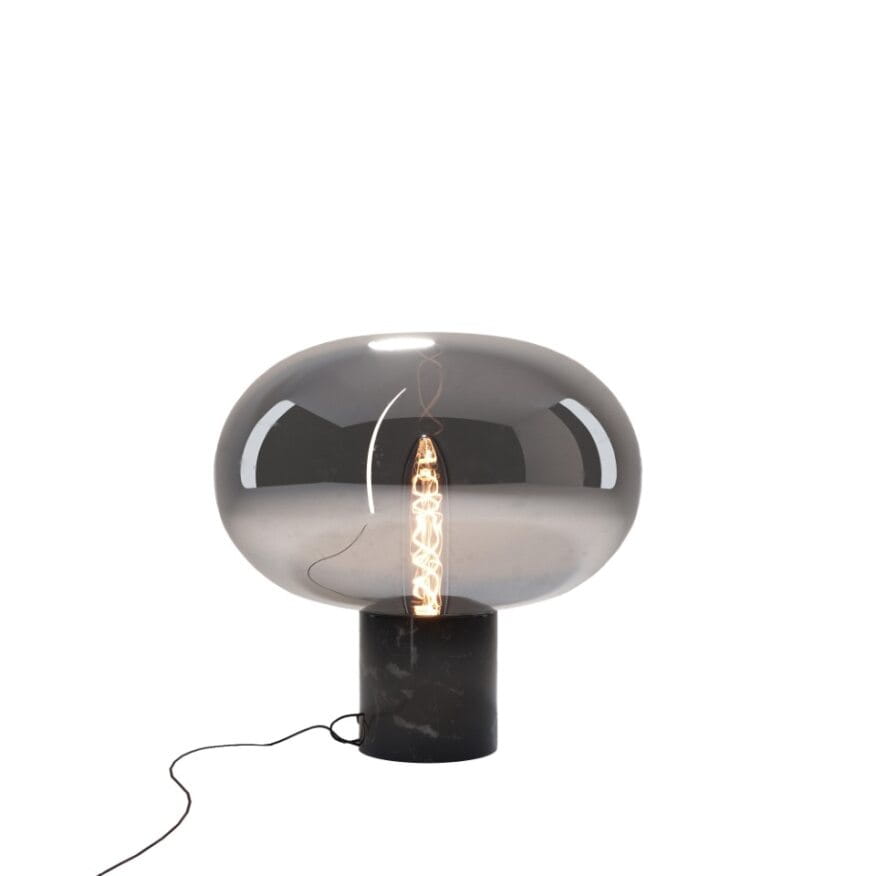 Maxlight Lampa stołowa Moonstone - Marmur + szkło - Szkło dymione + czarny marmur T0057