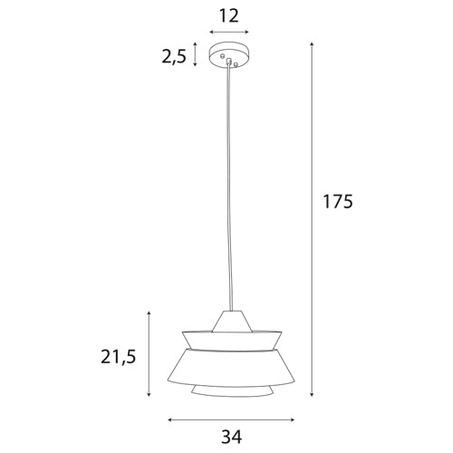 Maxlight Lampa wisząca Kioto - Metal + drewno - Jasne drewno + ciemne drewno P0549