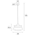 Maxlight Lampa wisząca Kioto - Metal + drewno - Jasne drewno + ciemne drewno P0549