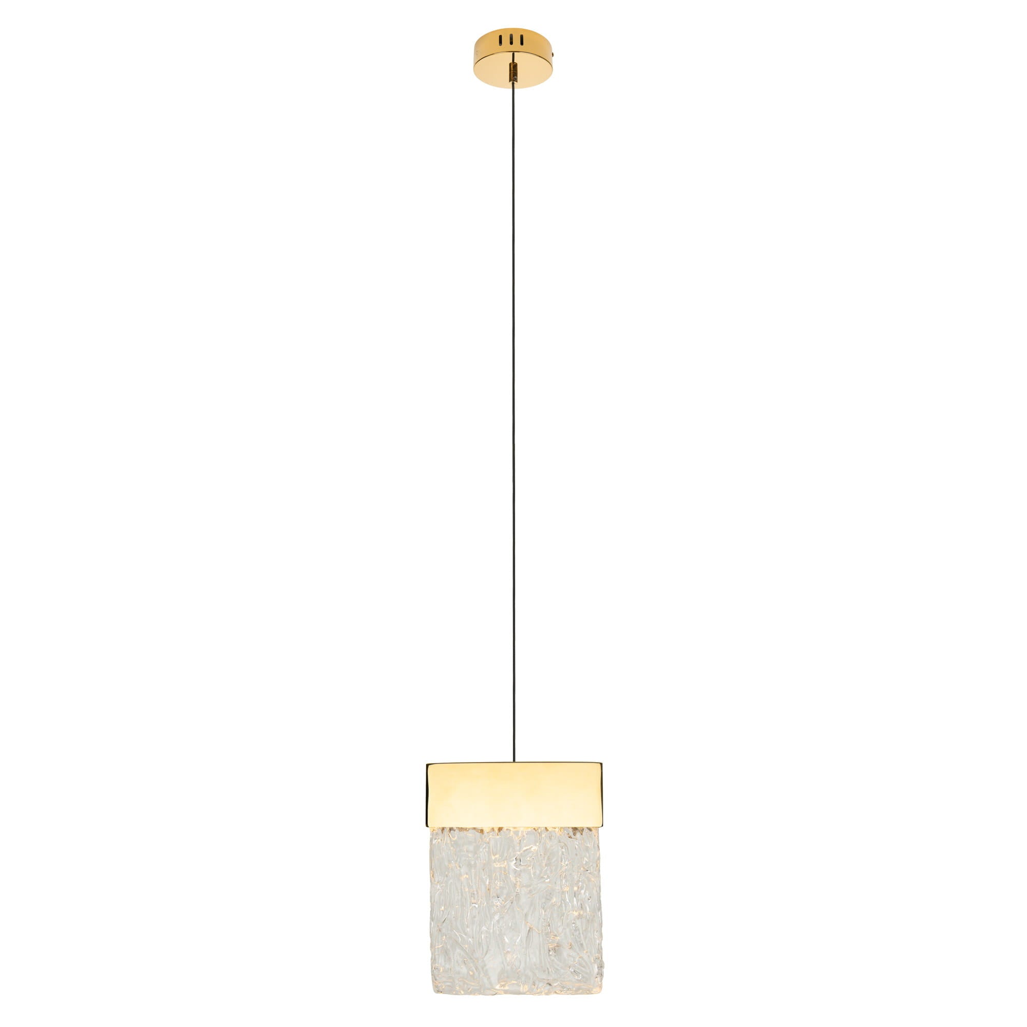 Maxlight Lampa wisząca Vetro - Stal nierdzewna + szkło - Złoty P0428D