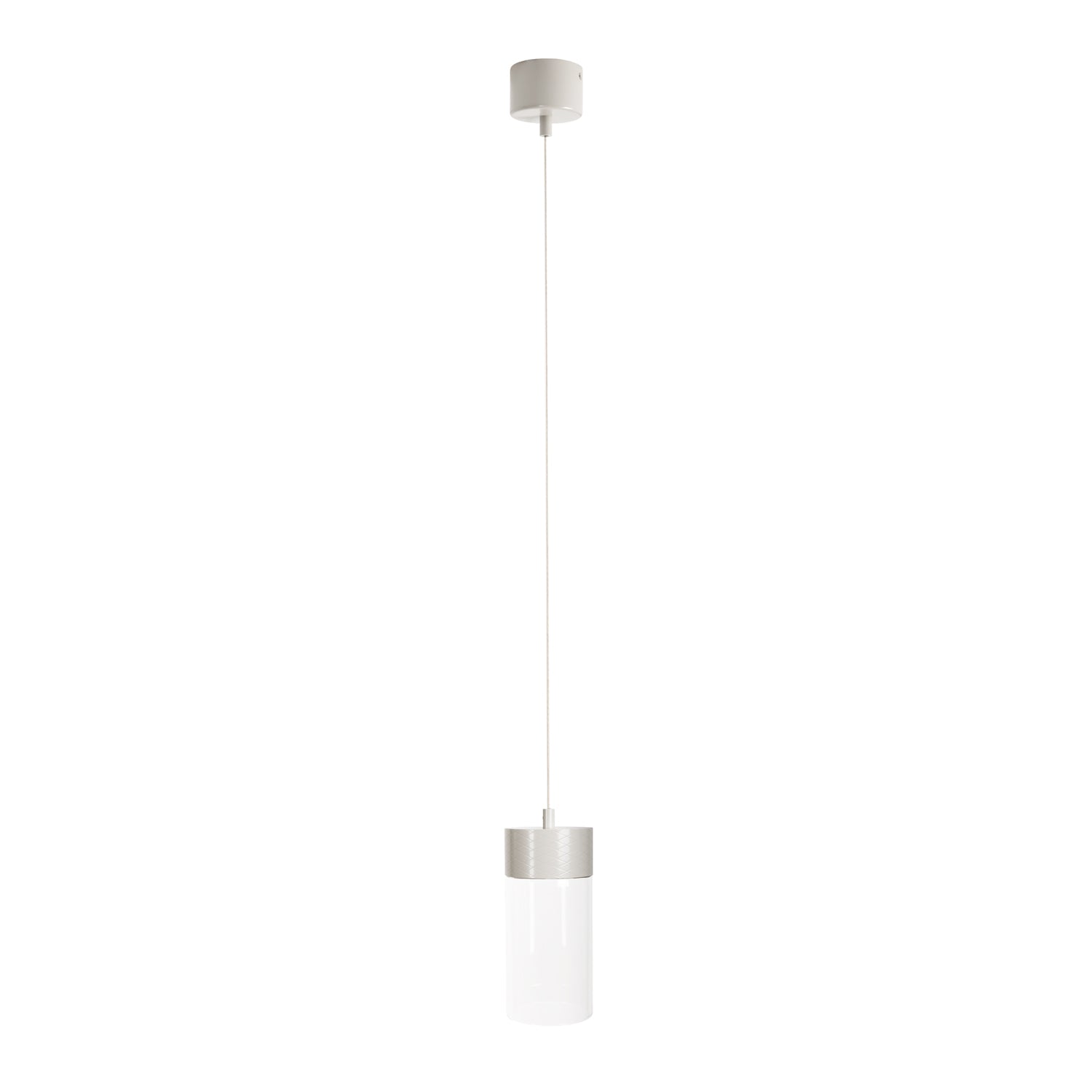 Maxlight Lampa wisząca Fusion - Metal + szkło - Szary RAL 7044 P0639