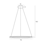 Maxlight Lampa wisząca Queen 70cm - Stal nierdzewna + akryl - Złoty szczotkowany P0494