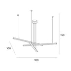 Maxlight Lampa wisząca Trio III - Stal nierdzewna + akryl - Złoty szczotkowany P0474D