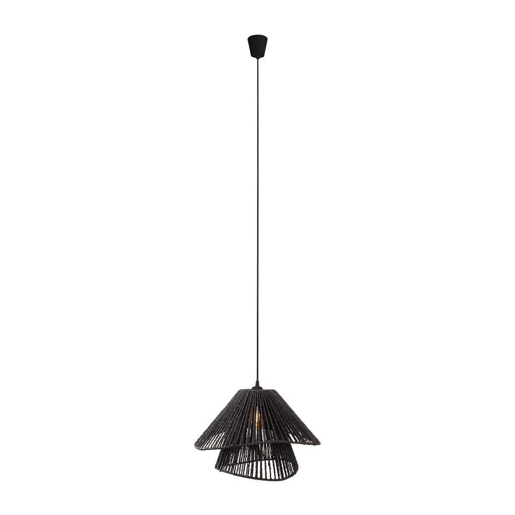 Maxlight Lampa wisząca Amalfi II - Pleciony papier - Czarny P0580