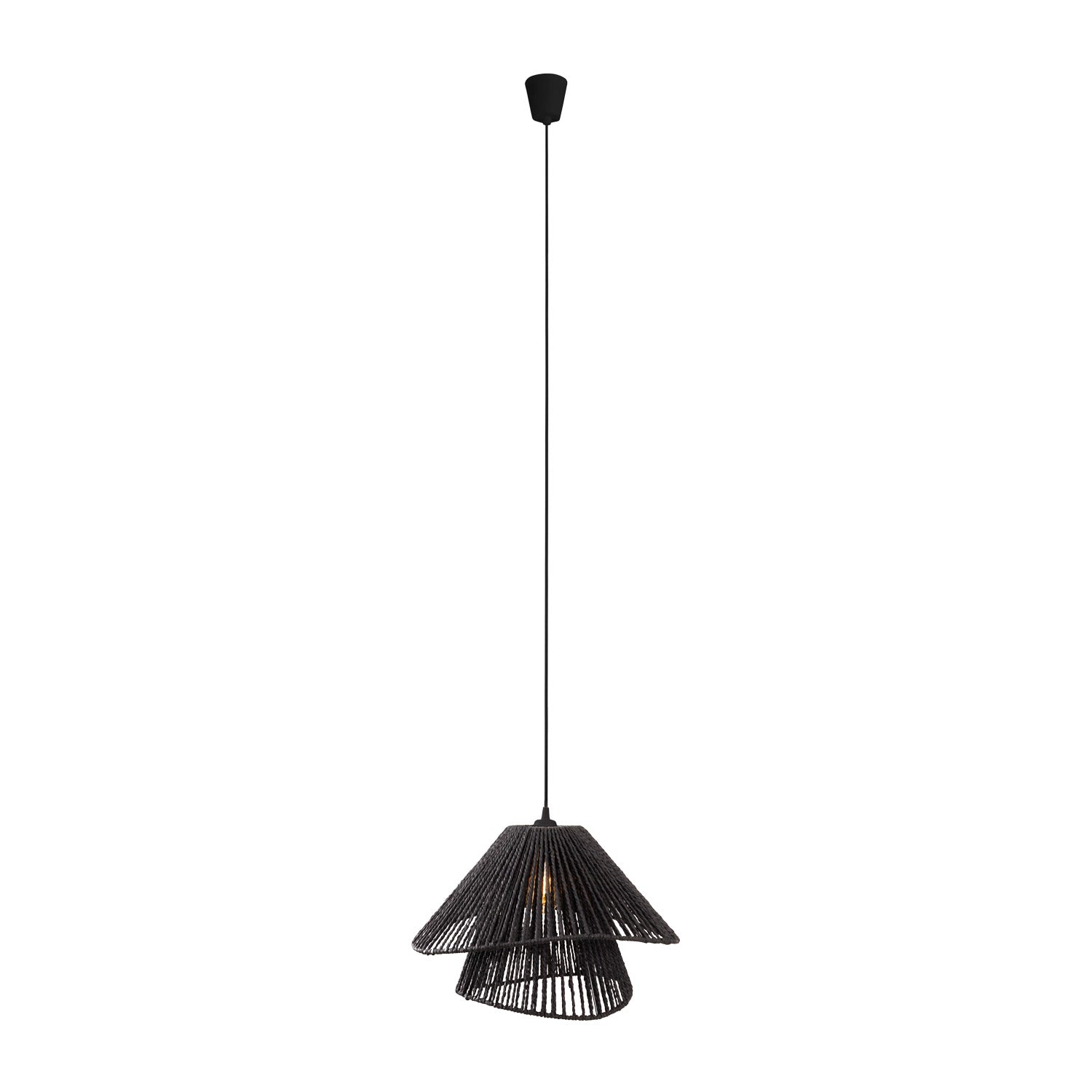 Maxlight Lampa wisząca Amalfi II - Pleciony papier - Czarny P0580