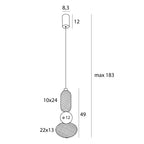 Maxlight Lampa wisząca Bora A - Metal + szkło - Czarny + złoty P0591