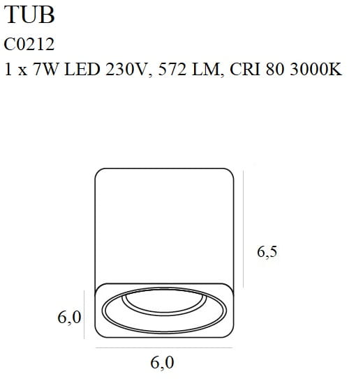 Maxlight Oprawa natynkowa Tub + Pierścień ozdobny RC0155/C0156 - Metal - Czarny C0212
