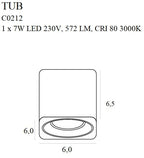 Maxlight Oprawa natynkowa Tub + Pierścień ozdobny RC0155/C0156 - Metal - Czarny C0212