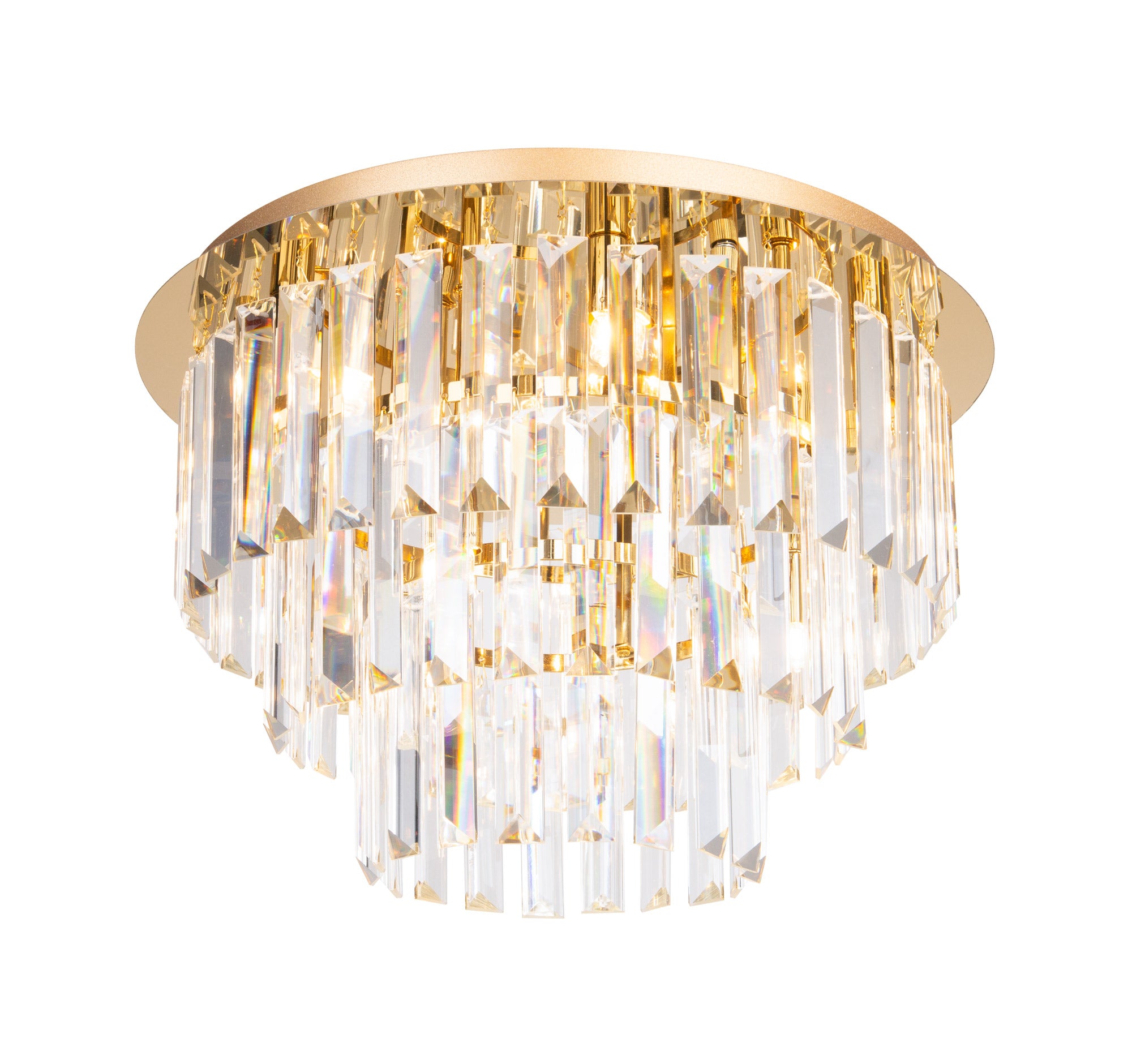 Maxlight Plafon Monaco 42cm - Metal + szkło - Złoty C0205