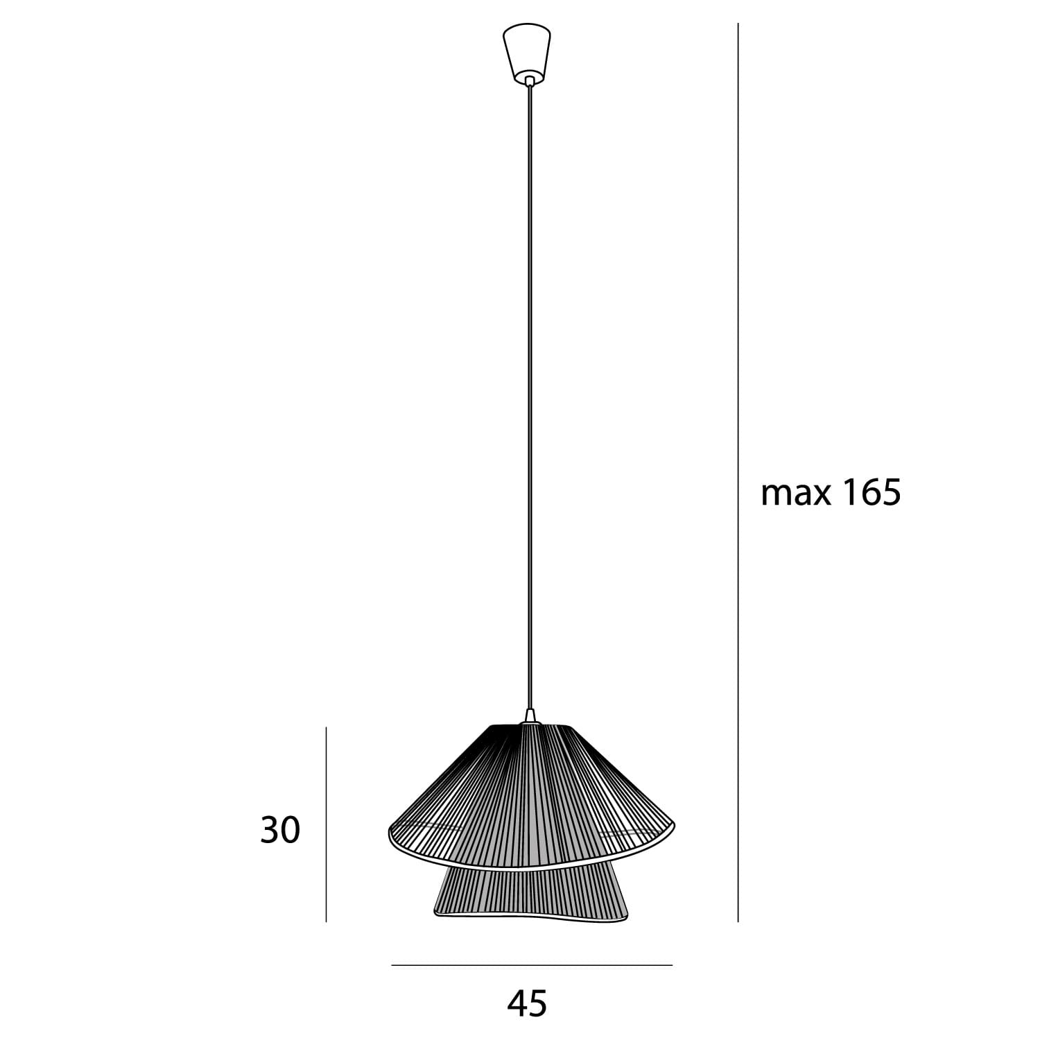 Maxlight Lampa wisząca Amalfi II - Pleciony papier - Biały P0578