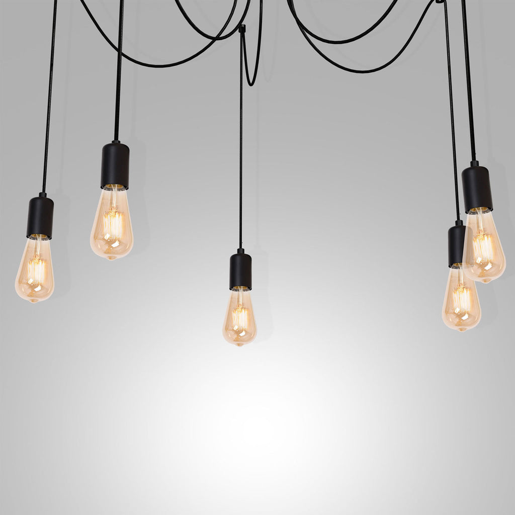 żyrandol Spindel black 5xE27