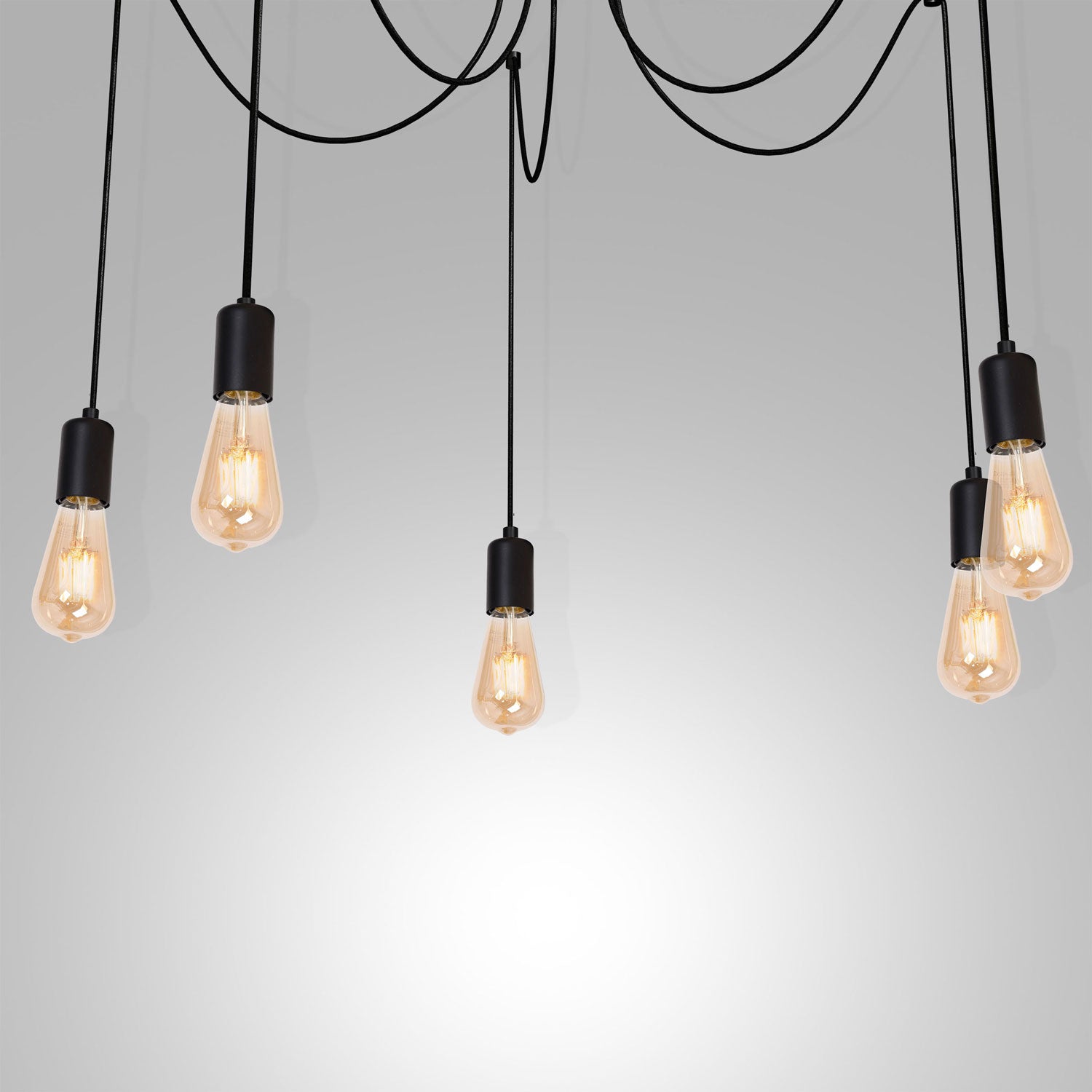 żyrandol Spindel black 5xE27