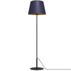 lampa podł. Arden prosta, black, cone shade dia 280/380, h 300 navy blue/gold 1xE27