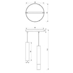żyrandol plate dia 300 Raito brushed brass 3xGU10