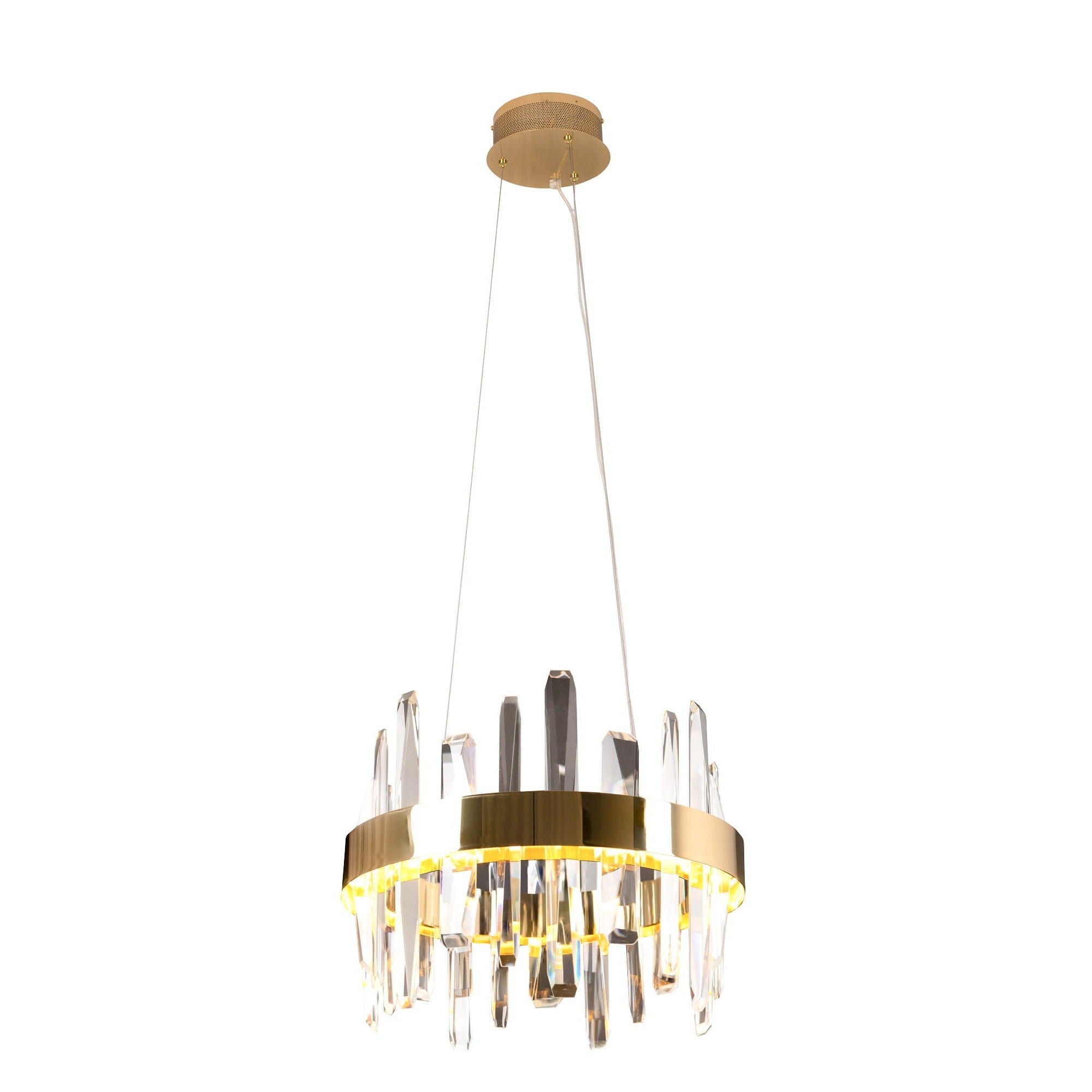 Maxlight Lampa wisząca Prince 40cm - Metal + szkło - Złoty P0420