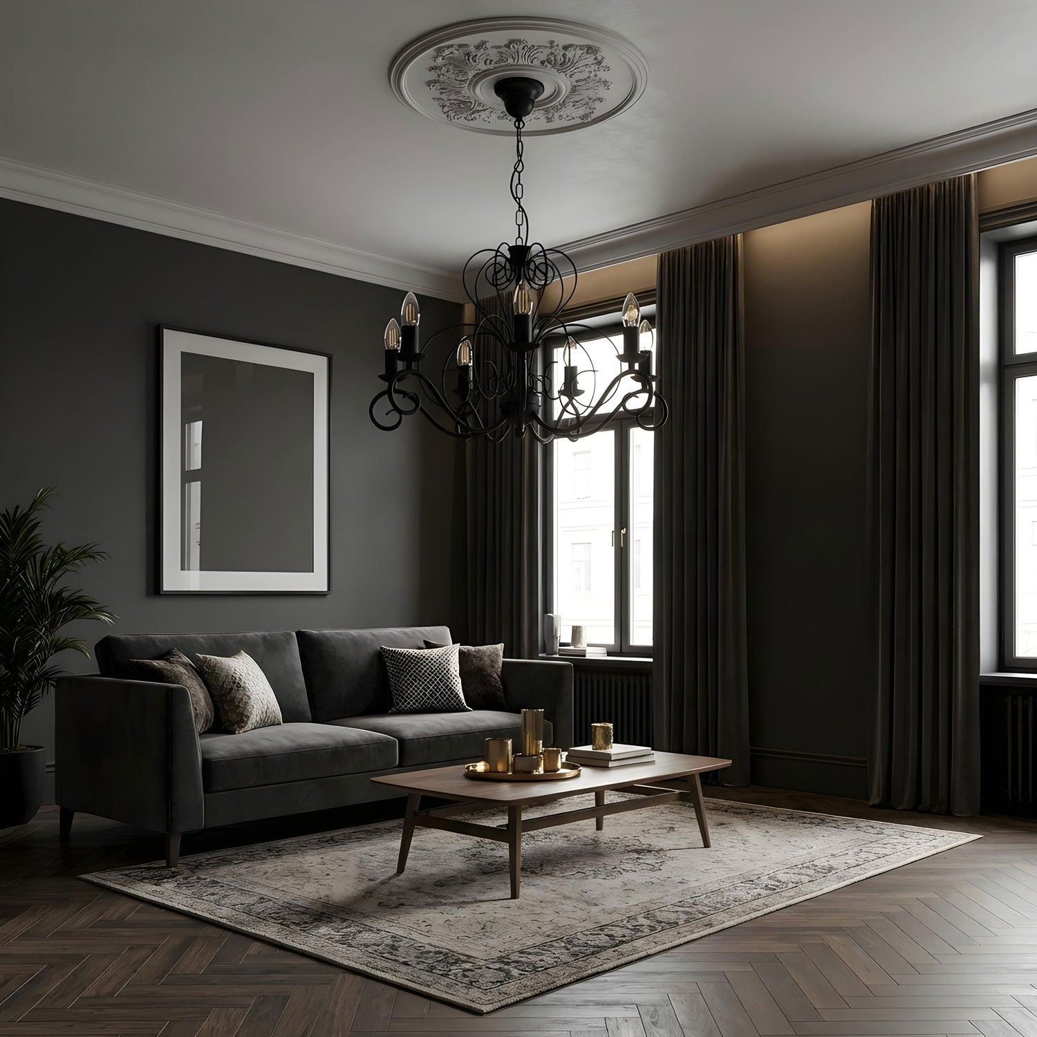 żyrandol Mauro black 7xE14