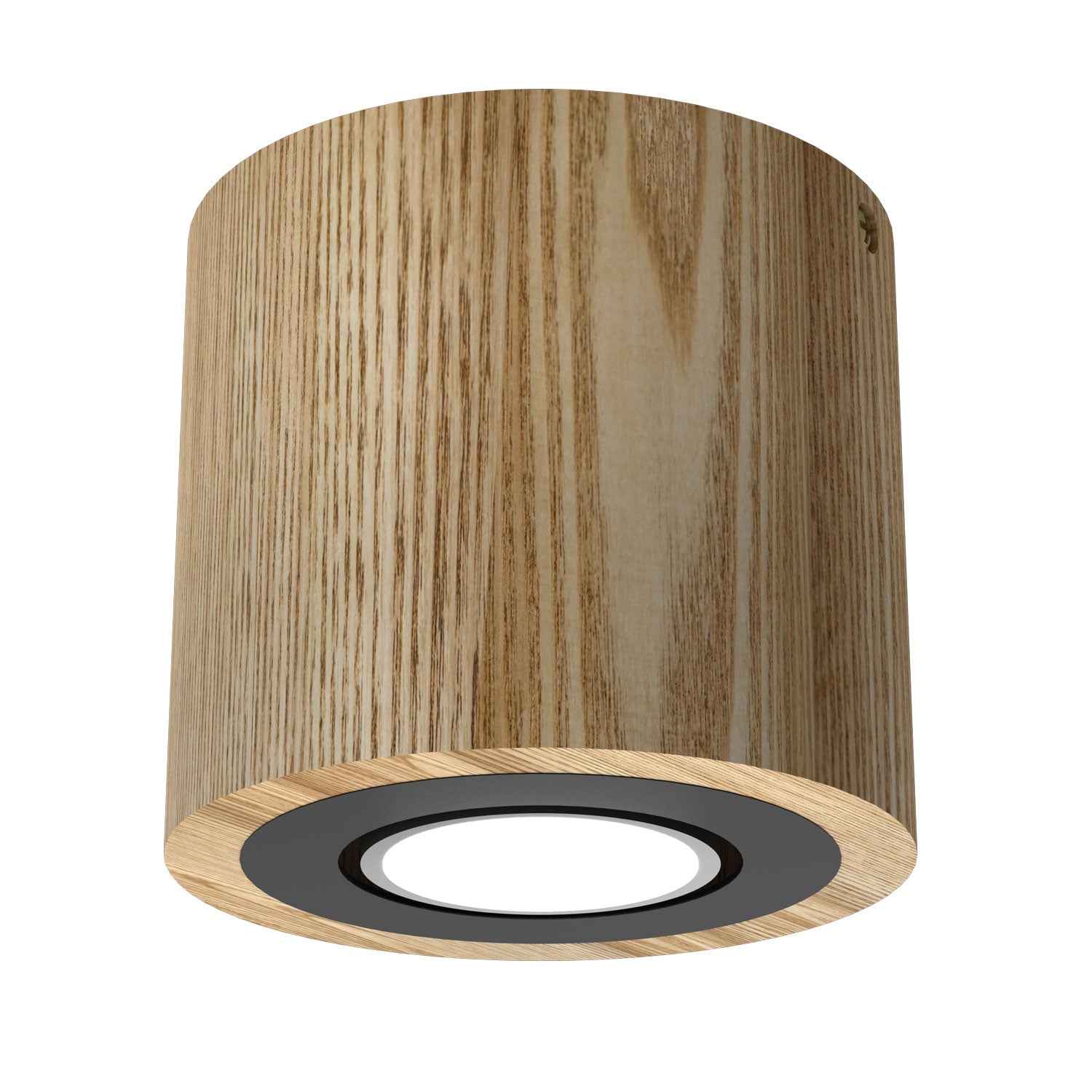 Downlight drewno + metalowy ring w kolorze czarnym 1xGU10 (Ceryfikat FSC 100%, SGSCH-COC-070615)