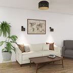 plafon Loft shade black, cylinder shade dia 400 h 200 black/gold 3xE27