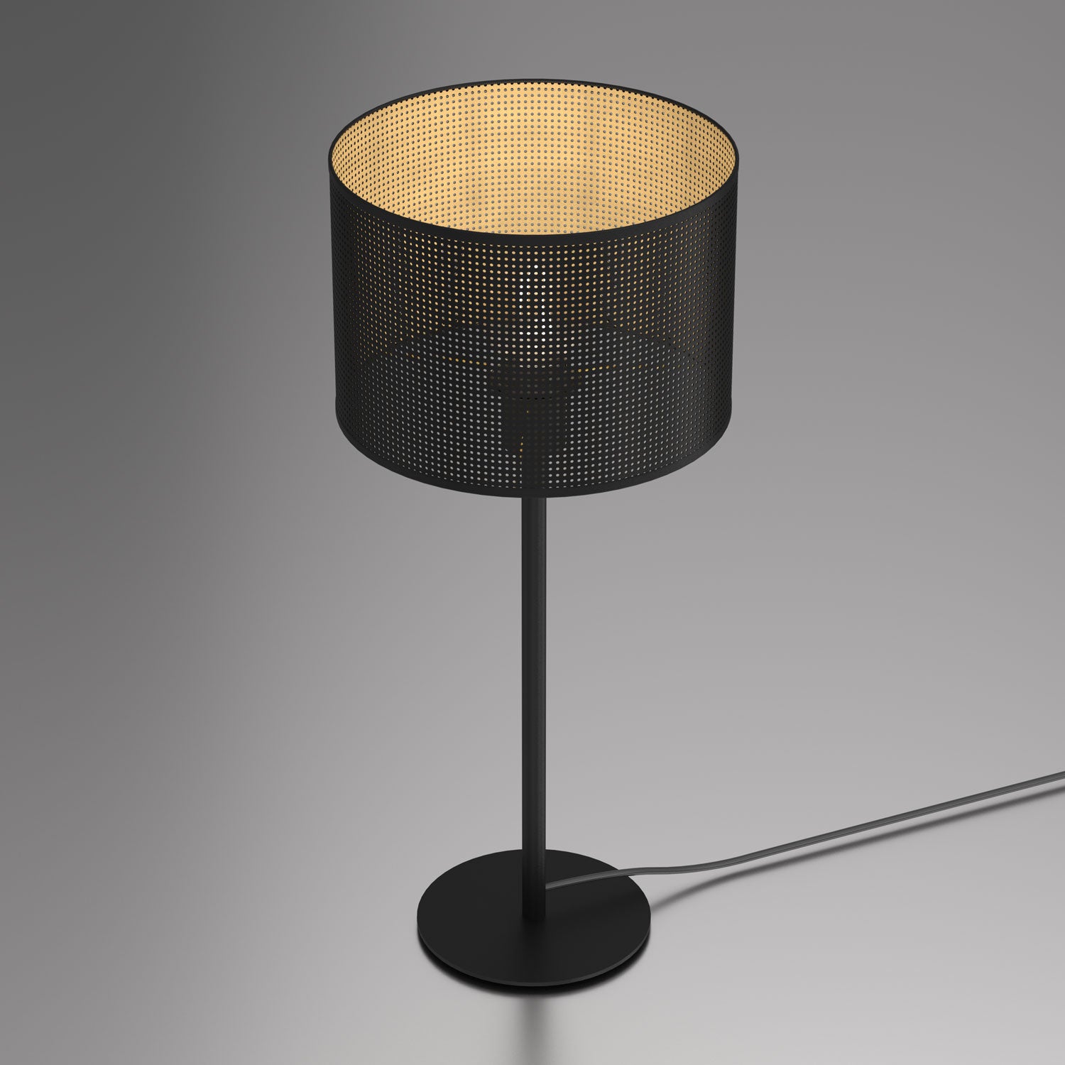 lampka gab. Loft shade H 58 black, cylinder shade dia 250, h 170 black/gold 1xE27