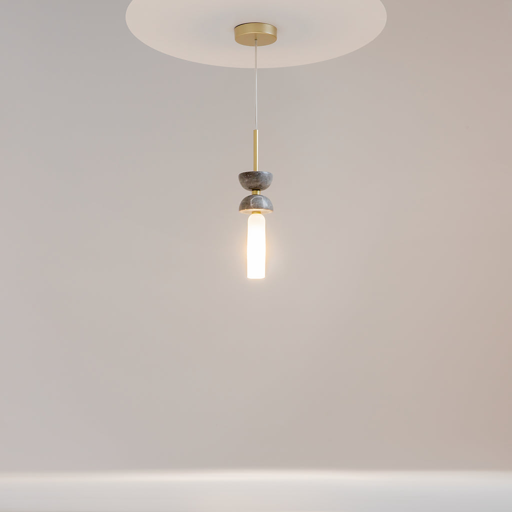 Maytoni Lampa wisząca Kyoto - Metal + marmur - Złoty MOD178PL-01GR