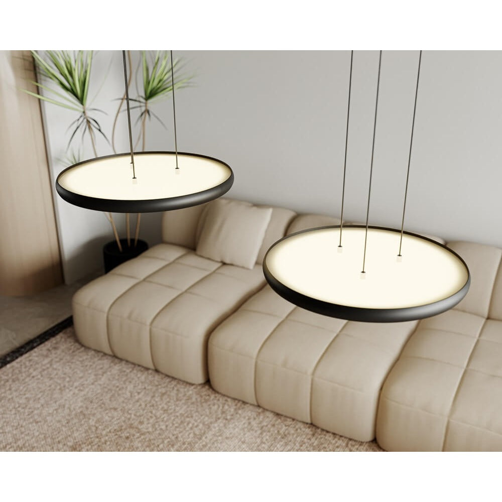 Maxlight Lampa wisząca Vik 48cm - Metal - Czarny + złoty P0556