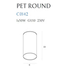 Maxlight Plafon Pet Round - Metal - Czarny C0142