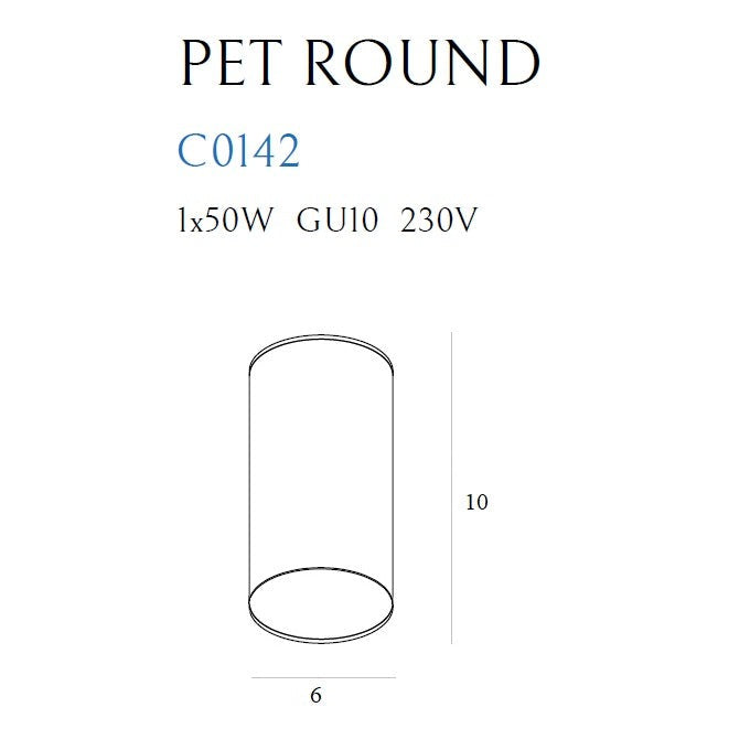 Maxlight Plafon Pet Round - Metal - Czarny C0142