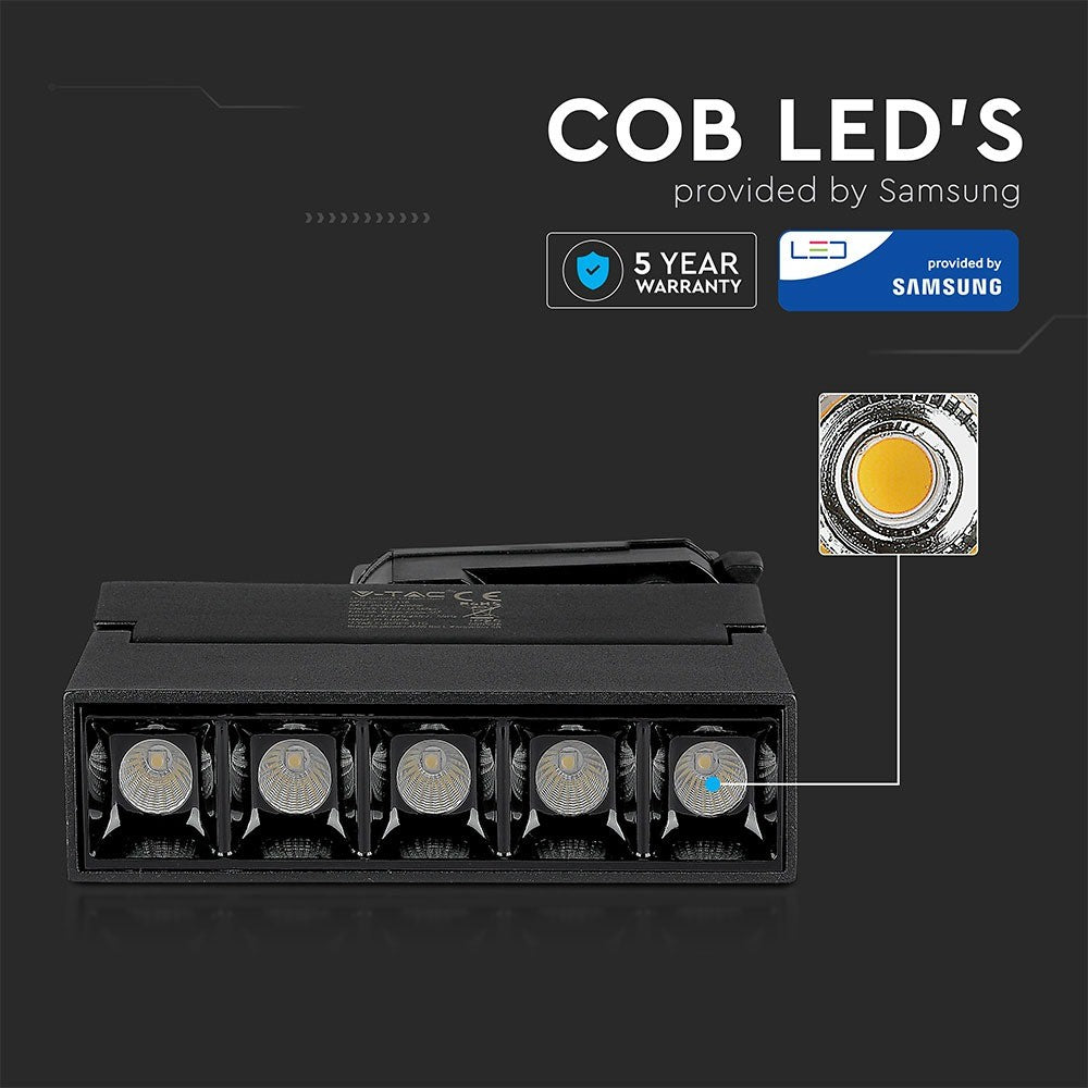 12W Lampa LED liniowa na szynoprzewód MAGNETIC / Chip SAMSUNG / Barwa:4000K / Obudowa: Czarna