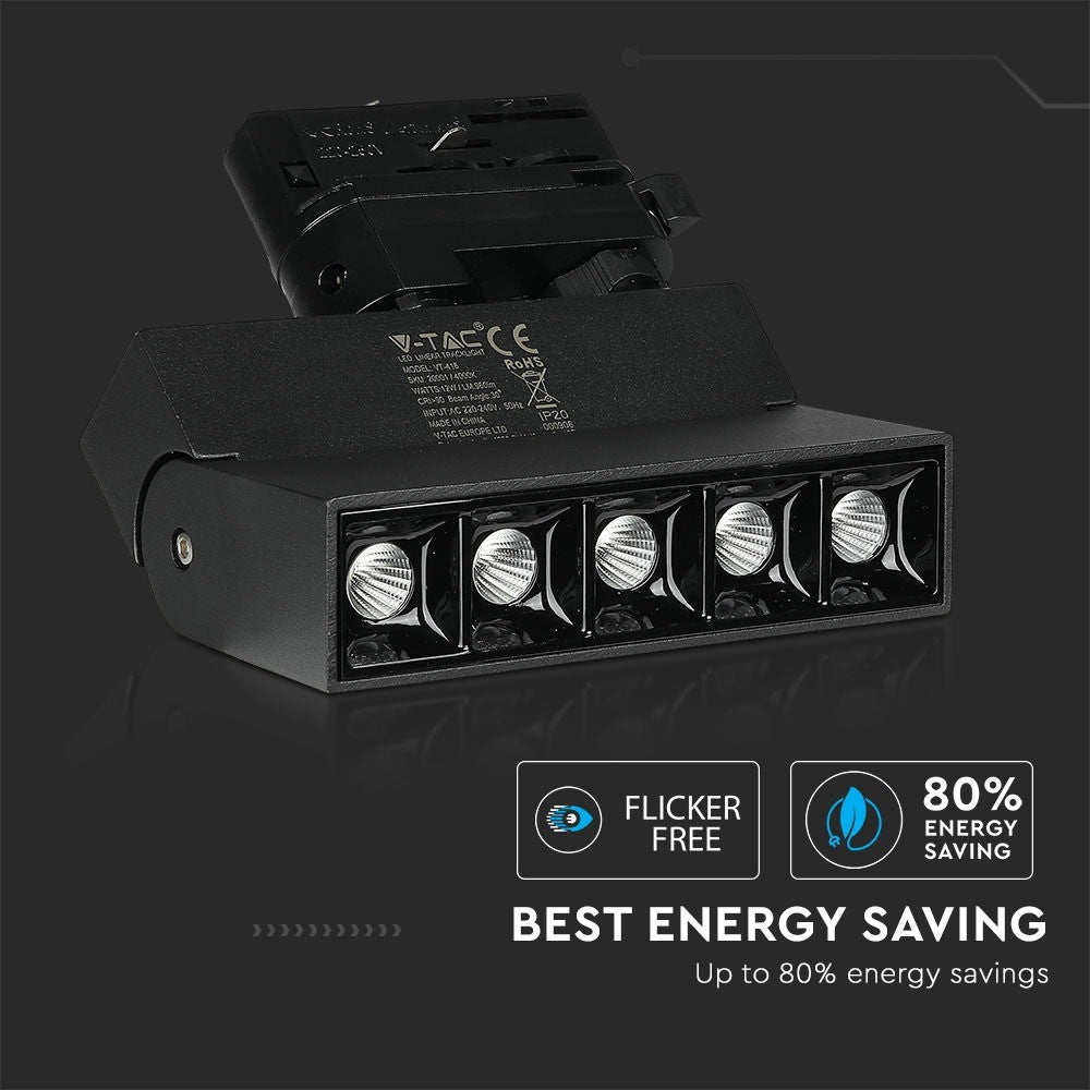 12W Lampa LED liniowa na szynoprzewód MAGNETIC / Chip SAMSUNG / Barwa:2700K / Obudowa: Czarna