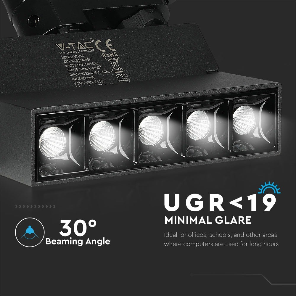 12W Lampa LED liniowa na szynoprzewód MAGNETIC / Chip SAMSUNG / Barwa:2700K / Obudowa: Czarna