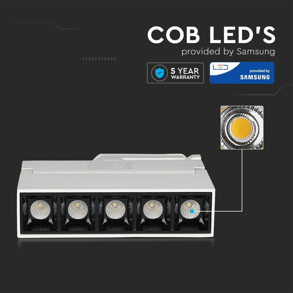 12W Lampa LED liniowa na szynoprzewód MAGNETIC / Chip SAMSUNG / Barwa:4000K / Obudowa: Biała
