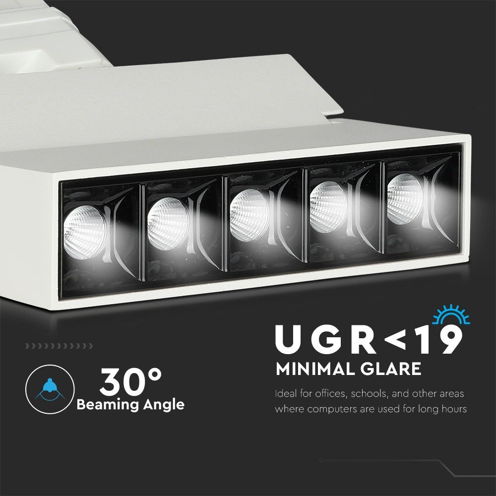 12W Lampa LED liniowa na szynoprzewód MAGNETIC / Chip SAMSUNG / Barwa:4000K / Obudowa: Biała
