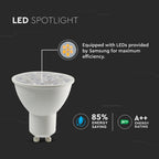 6W GU10 Żarówka LED / Chip SAMSUNG / Barwa:4000K / Kąt 10'D / Trzonek:GU10