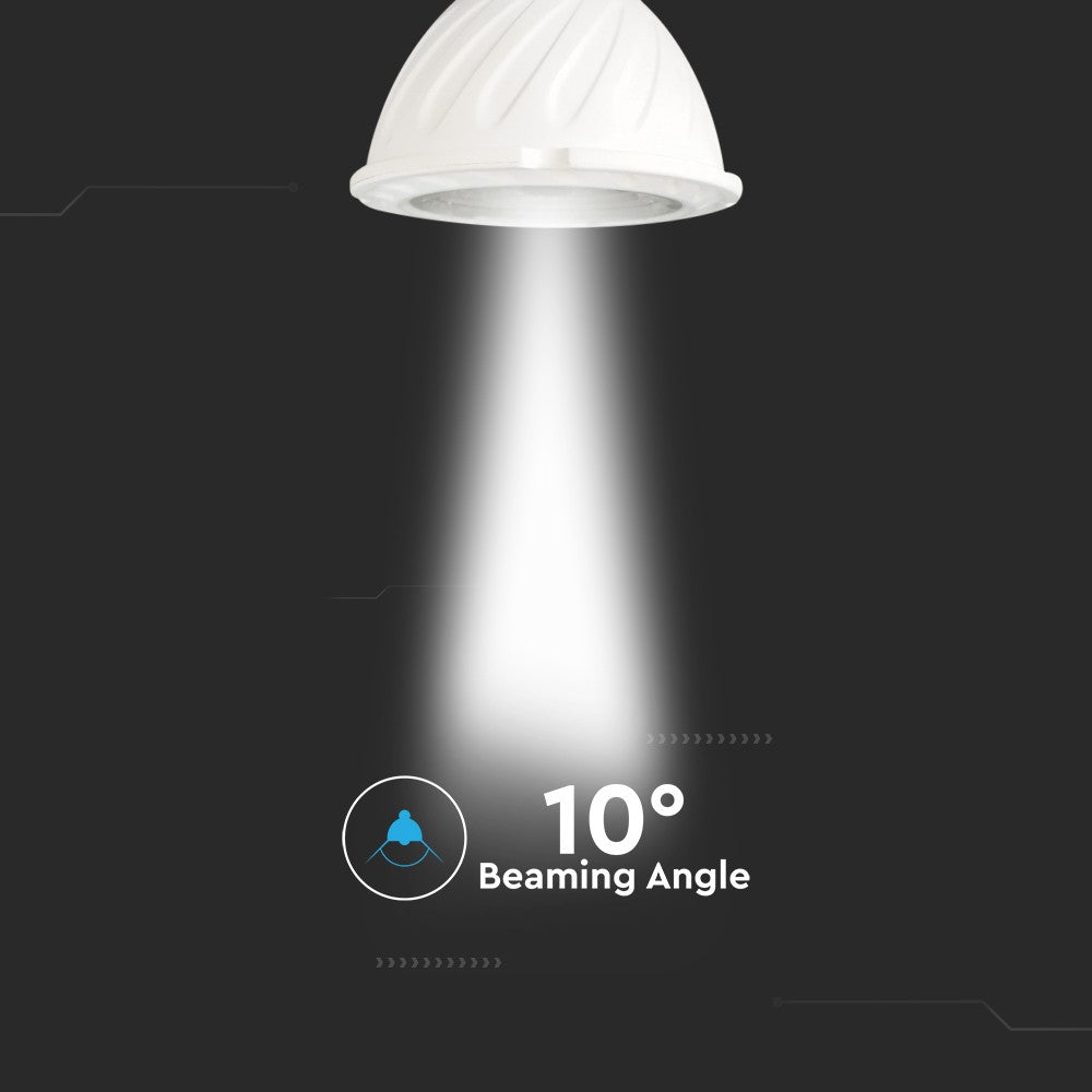6W GU10 Żarówka LED / Chip SAMSUNG / Barwa:6400K / Kąt 10'D / Trzonek:GU10