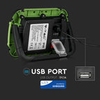 20W Naświetlacz LED z akumulatorem / Chip SAMSUNG / Barwa: 4000K / Funkcje: Sygnał SOS+USB+MICRO SOCKET
