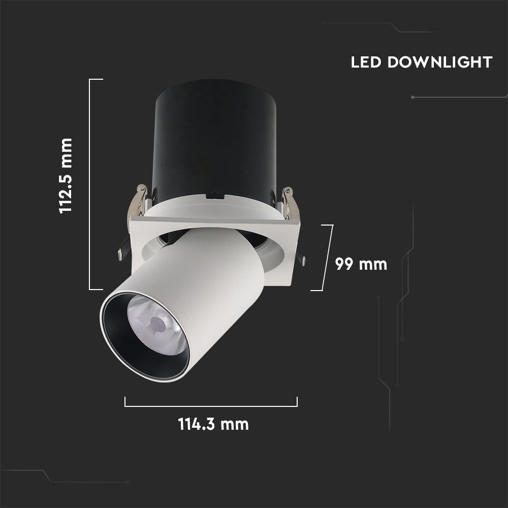 18W Oprawa downlight LED na teleskopie / Chip SAMSUNG / Barwa:4000K / Obudowa: Biały + Czarny