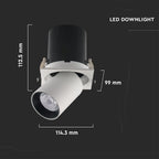 18W Oprawa downlight LED na teleskopie / Chip SAMSUNG / Barwa:4000K / Obudowa: Biały + Czarny