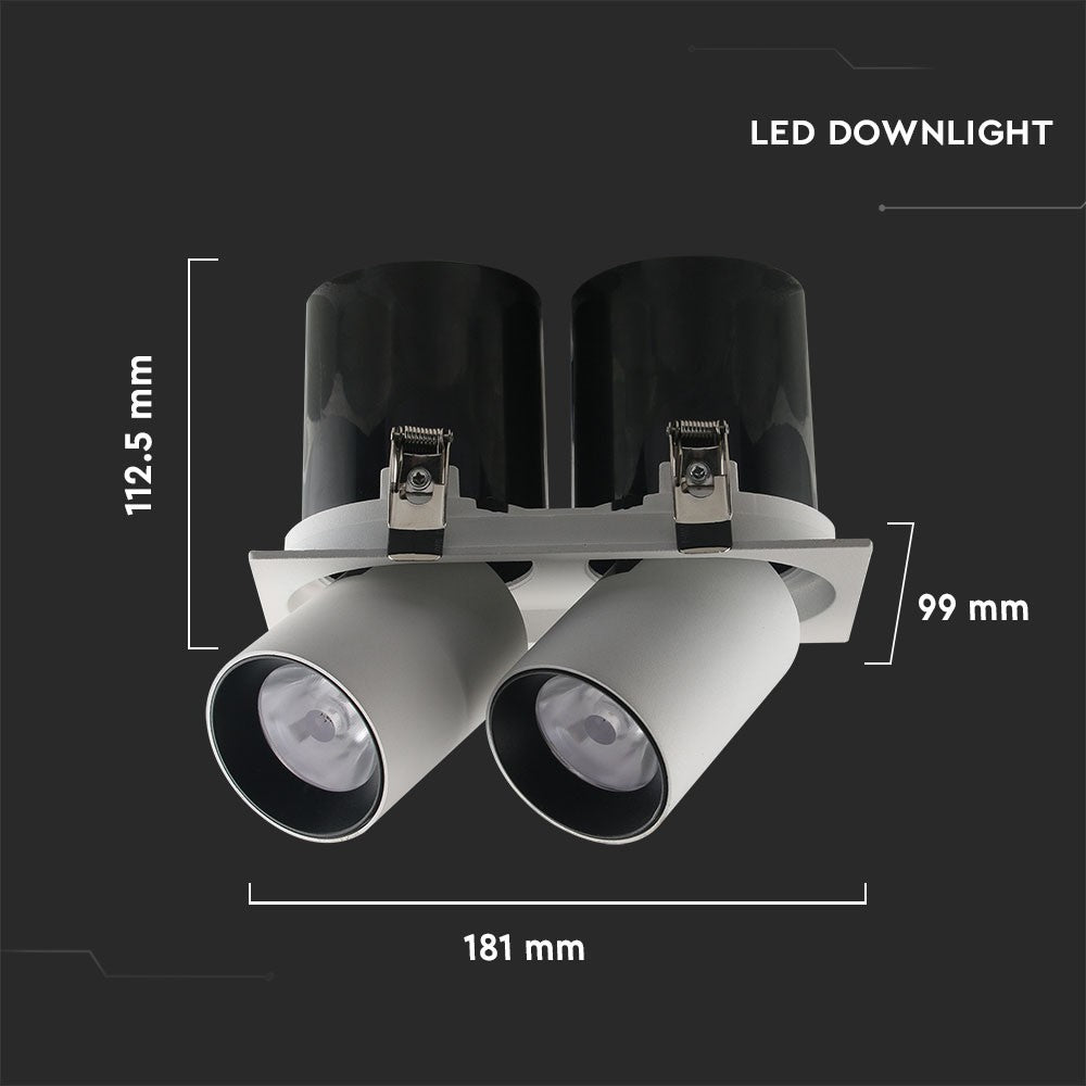 36W Oprawa downlight LED na teleskopie / Chip SAMSUNG / Barwa:4000K / Obudowa: Biały + Czarny