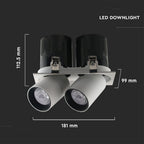 36W Oprawa downlight LED na teleskopie / Chip SAMSUNG / Barwa:4000K / Obudowa: Biały + Czarny