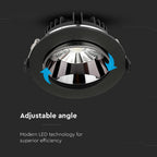 30W Reflektor COB Downlight / Chip SAMSUNG / Barwa:6400K / Obudowa: Czarna