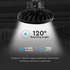 100W Oprawa Highbay LED / Zasilacz Samsung / Chip SAMSUNG / Barwa:5000K / Skuteczność: 120lm/W / Sterowanie 1-10
