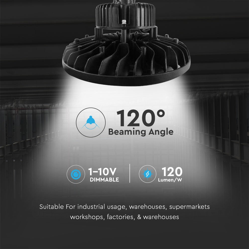 100W Oprawa Highbay LED / Zasilacz Samsung / Chip SAMSUNG / Barwa:5000K / Skuteczność: 120lm/W / Sterowanie 1-10