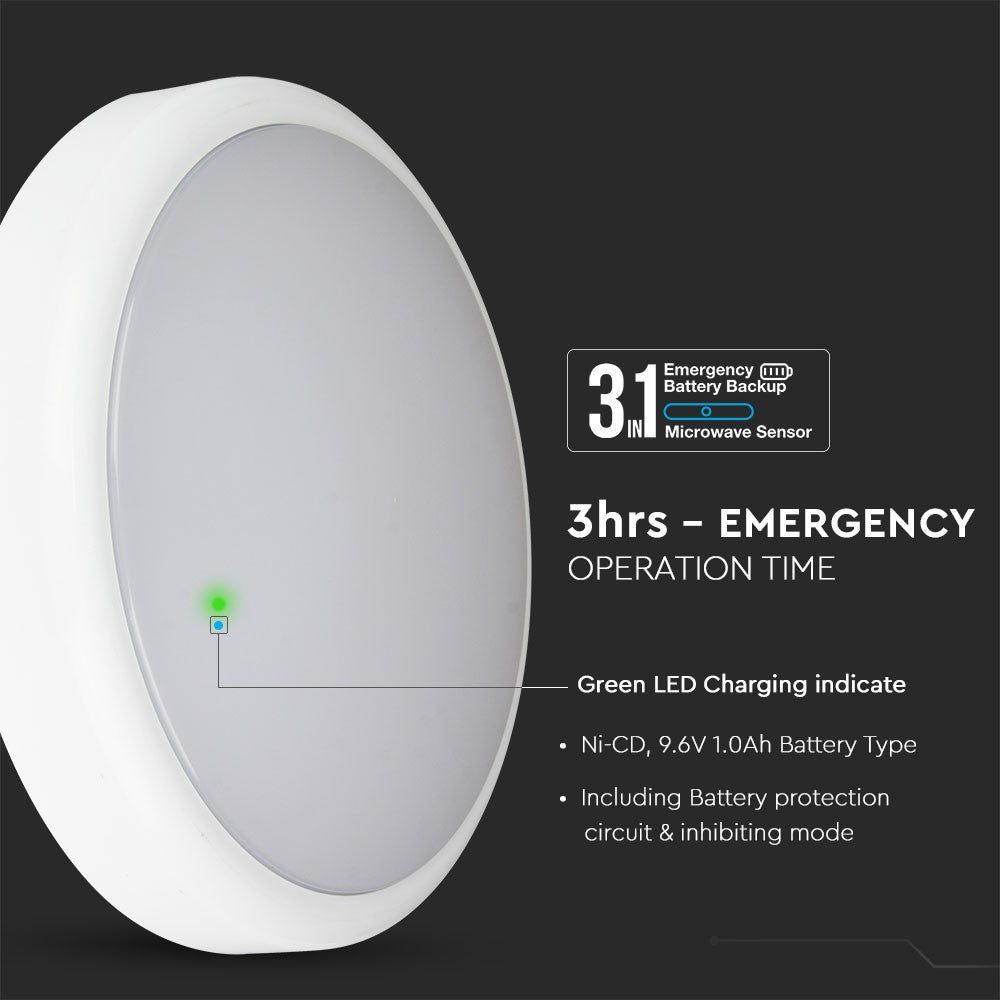 14W Plafon LED / Moduł awaryjny / Chip Samsung / Barwa:3w1 / IP54