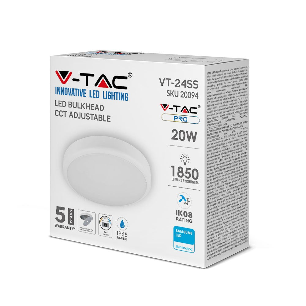 20W Plafon LED / Sensor / Chip Samsung / Barwa:3w1 / IP65