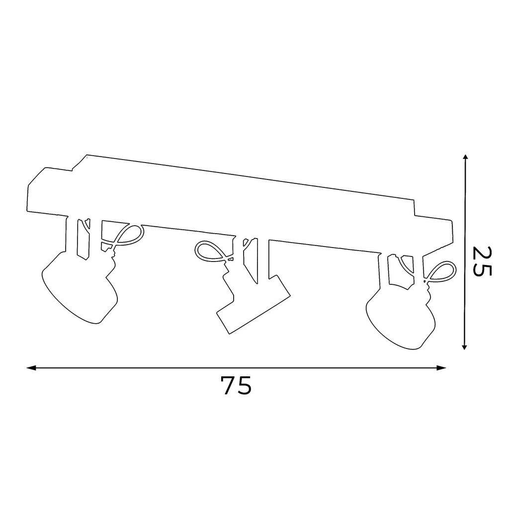 plafon Viva czarny listwa drewno 3xGU10/AR111