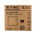 45W Panel LED 600x600mm / Samsung / Barwa:4000K / UGR<19