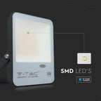 50W Naświetlacz LED SMD z czujnikiem zmierzchu / Chip SAMSUNG / Barwa:3000K / Obudowa: Czarna/ Skuteczność 100lm