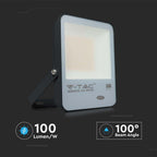 100W Naświetlacz LED SMD z czujnikiem zmierzchu / Chip SAMSUNG / Barwa:3000K / Obudowa: Czarna/ Skuteczność 100lm